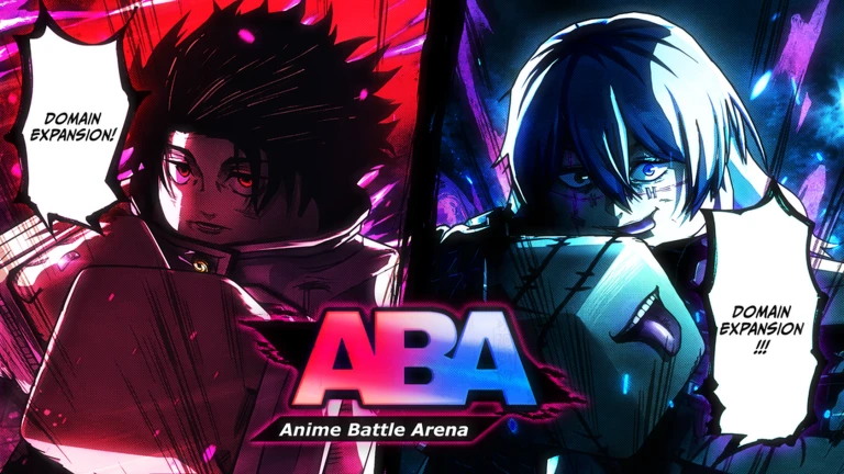 ABA key art of two sorcerers split by red and blue energy